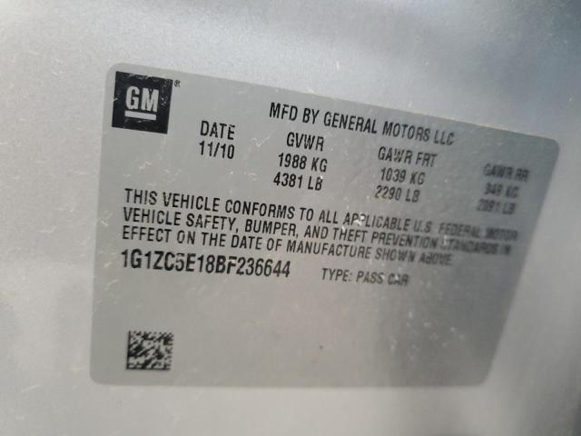 1G1ZC5E18BF236644 - 2011 CHEVROLET MALIBU 1LT Күміс фото 12