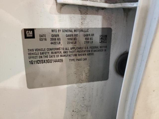 1G11C5SA3GU144409 - 2016 CHEVROLET MALIBU LIM LT 白色 照片 12