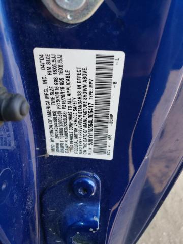 5J6YH18564L006417 - 2004 HONDA ELEMENT EX BLUE photo 13