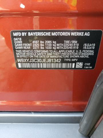 WBXYJ3C30JEJ81342 - 2018 BMW X2 SDRIVE28I Қызғылт сары фото 13