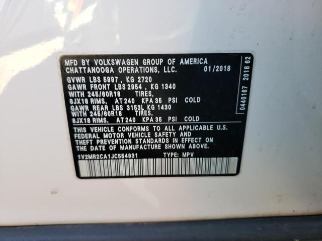 1V2MR2CA1JC554931 - 2018 VOLKSWAGEN ATLAS SEL Ağ foto 13