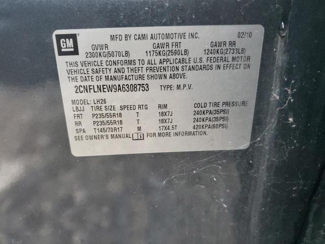 2CNFLNEW9A6308753 - 2010 CHEVROLET EQUINOX LT CHARCOAL photo 12