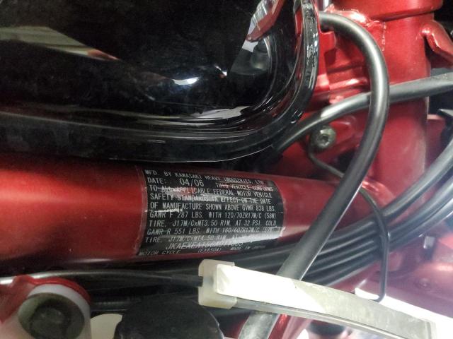 JKAEXEA156A011305 - 2006 KAWASAKI EX650 A6F RED photo 9