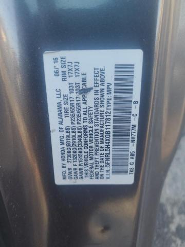 5FNRL5H4XGB117812 - 2016 HONDA ODYSSEY EX GRAY photo 13