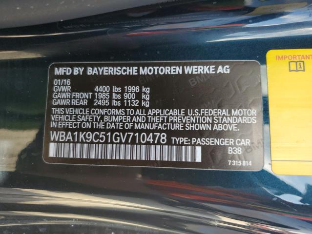 WBA1K9C51GV710478 - 2016 BMW 228 I SULEV BLUE photo 13