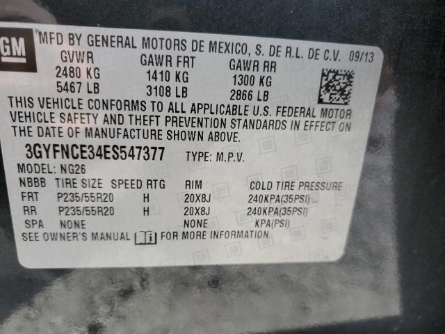 3GYFNCE34ES547377 - 2014 CADILLAC SRX PERFORMANCE COLLECTION Графитовый фото 12