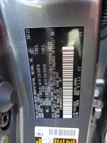 5TDKARAH5PS522029 - 2023 TOYOTA HIGHLANDER HYBRID XLE GRAY photo 13