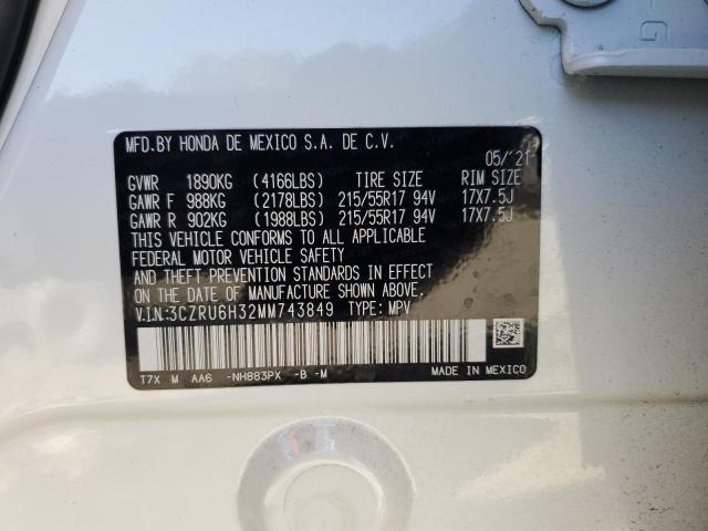 3CZRU6H32MM743849 - 2021 HONDA HR-V LX WHITE photo 13