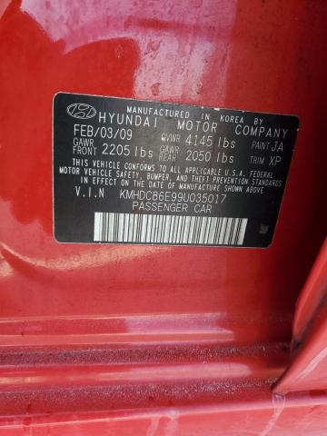 KMHDC86E99U035017 - 2009 HYUNDAI ELANTRA TO RED photo 13