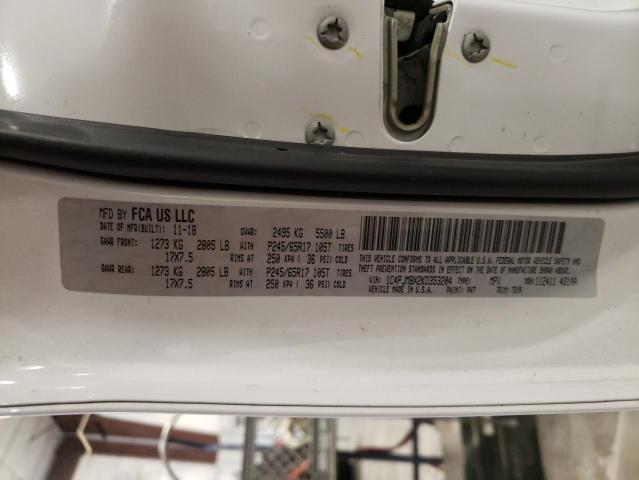 1C4PJMBX2KD353204 - 2019 JEEP CHEROKEE TRAILHAWK WHITE photo 13