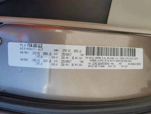 2C4RC1BG4HR739744 - 2017 CHRYSLER PACIFICA TOURING L GOLD photo 14