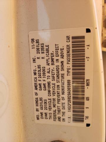 1HGCP26829A065989 - 2009 HONDA ACCORD EXL WHITE photo 12