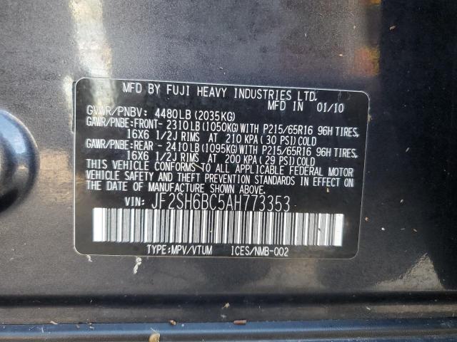 JF2SH6BC5AH773353 - 2010 SUBARU FORESTER XS CHARCOAL photo 14