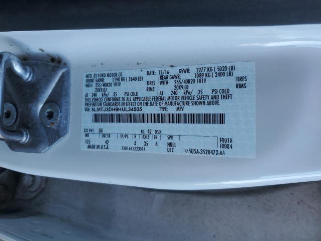 5LMTJ3DH9HUL34505 - 2017 LINCOLN MKC RESERVE Ağ foto 13