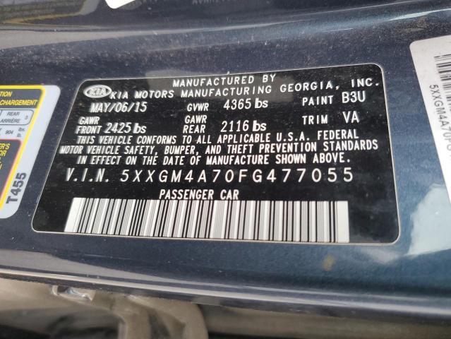 5XXGM4A70FG477055 - 2015 KIA OPTIMA LX BLUE photo 12