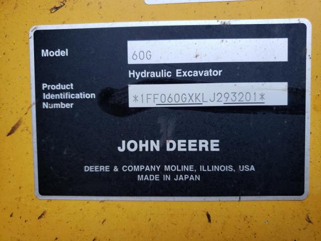 1FF060GXKLJ293201 - 2021 JOHN DEERE 60G YELLOW photo 10