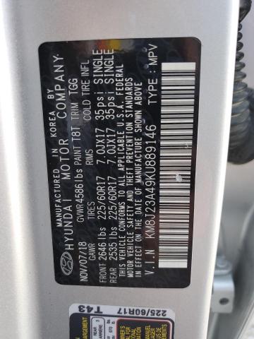 KM8J23A49KU889146 - 2019 HYUNDAI TUCSON SE SILVER photo 13