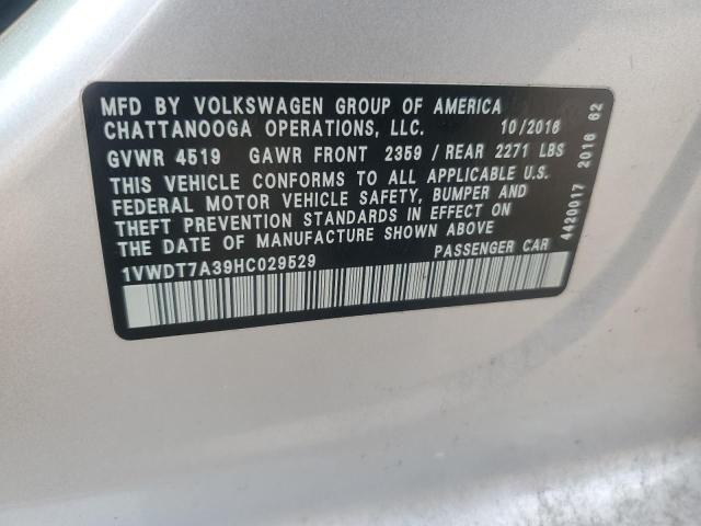 1VWDT7A39HC029529 - 2017 VOLKSWAGEN PASSAT R-LINE Silber Foto 12