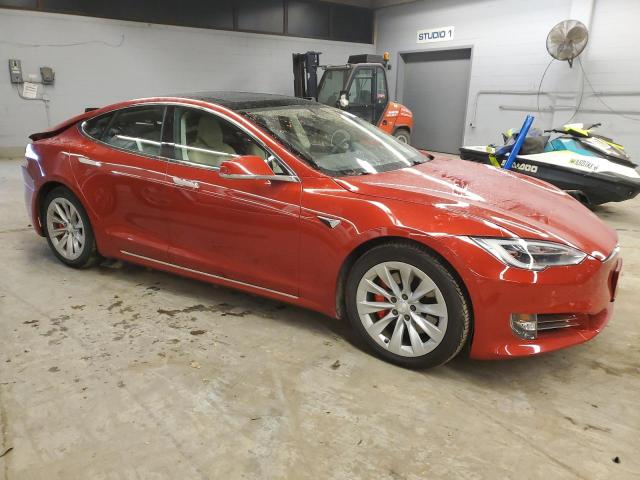 5YJSA1E45HF196537 - 2017 TESLA MODEL S წითელი ფოტო 4