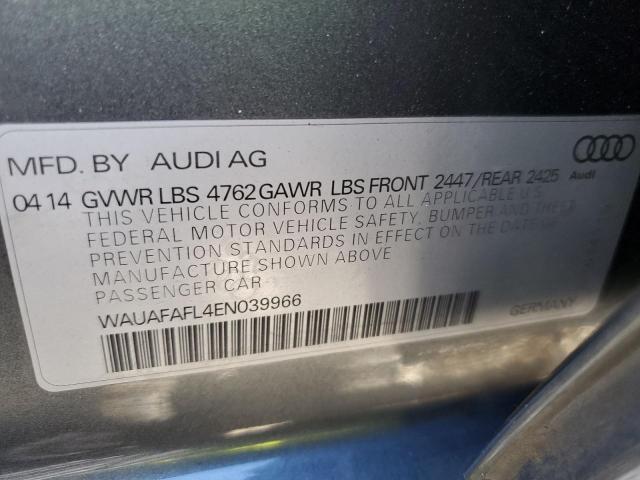 WAUAFAFL4EN039966 - 2014 AUDI A4 PREMIUM SILVER photo 12