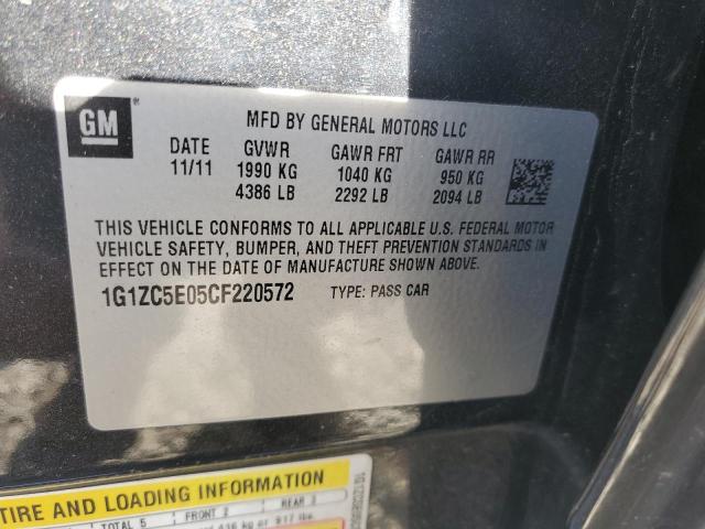 1G1ZC5E05CF220572 - 2012 CHEVROLET MALIBU 1LT 黑色 照片 12