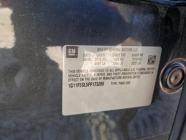 1G11F5SL5FF173289 - 2015 CHEVROLET MALIBU LTZ ნაცრისფერი ფოტო 12