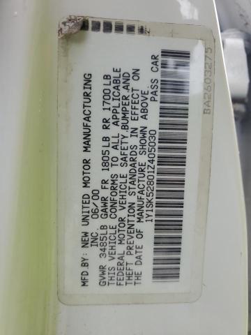 1Y1SK52801Z405030 - 2001 CHEVROLET GEO PRIZM BASE Ağ foto 13