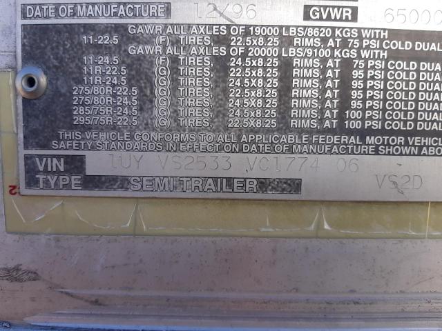 1UYVS2533VC177406 - 1997 UTILITY TRAILER WHITE photo 10