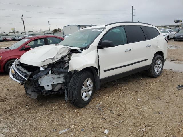 1GNKRFKD6EJ265306 - 2014 CHEVROLET TRAVERSE LS WHITE photo 1