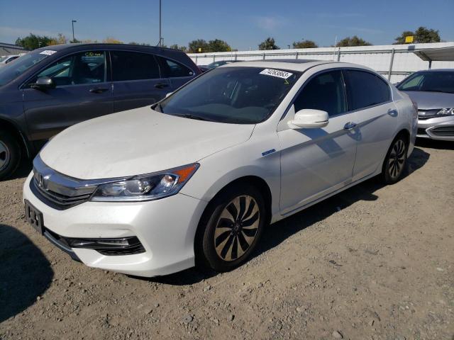 JHMCR6F54HC000648 - 2017 HONDA ACCORD HYBRID EXL WHITE photo 1