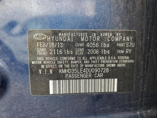 KMHD35LE4DU090728 - 2013 HYUNDAI ELANTRA GT BLUE photo 13