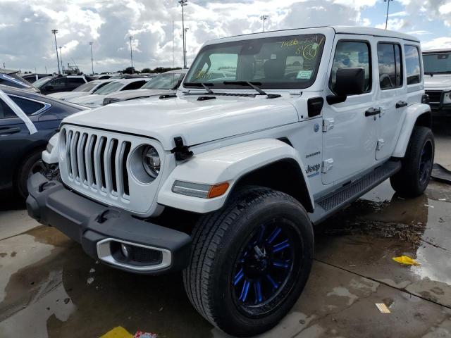 1C4JJXP69MW676602 - 2021 JEEP WRANGLER U SAHARA 4XE WHITE photo 1