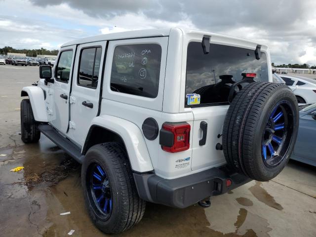 1C4JJXP69MW676602 - 2021 JEEP WRANGLER U SAHARA 4XE WHITE photo 2