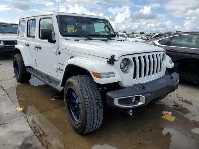1C4JJXP69MW676602 - 2021 JEEP WRANGLER U SAHARA 4XE WHITE photo 4