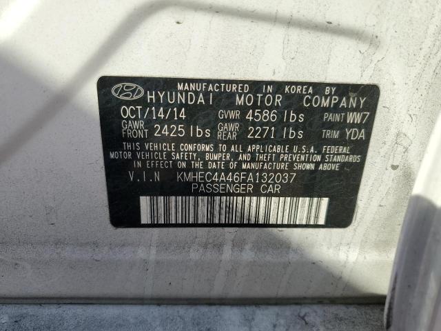 KMHEC4A46FA132037 - 2015 HYUNDAI SONATA HYBRID WHITE photo 12