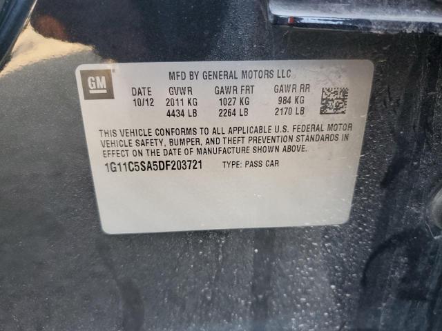 1G11C5SA5DF203721 - 2013 CHEVROLET MALIBU 1LT Қара фото 12