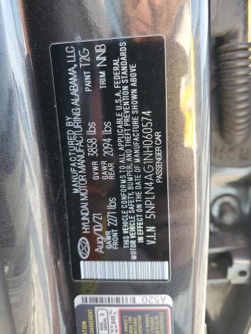 5NPLN4AG1NH060574 - 2022 HYUNDAI ELANTRA SEL GRAY photo 13