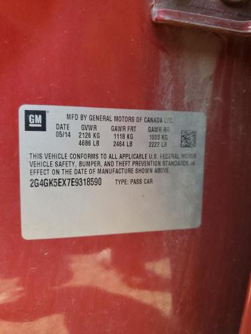 2G4GK5EX7E9318590 - 2014 BUICK REGAL 红色 照片 12