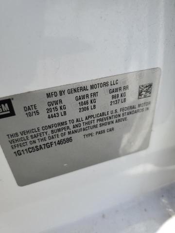 1G11C5SA7GF146586 - 2016 CHEVROLET MALIBU LIM LT Ақ фото 13