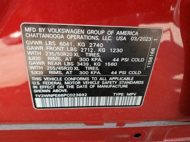 1V2WNPE88PC023892 - 2023 VOLKSWAGEN ID.4 PRO S RED photo 14
