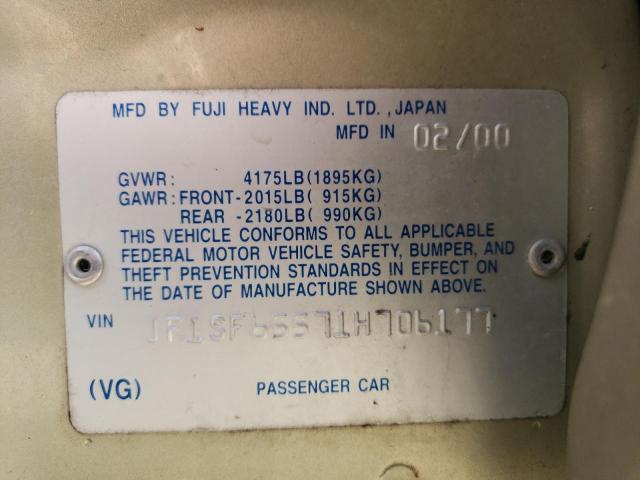 JF1SF65571H706177 - 2001 SUBARU FORESTER S GOLD photo 13