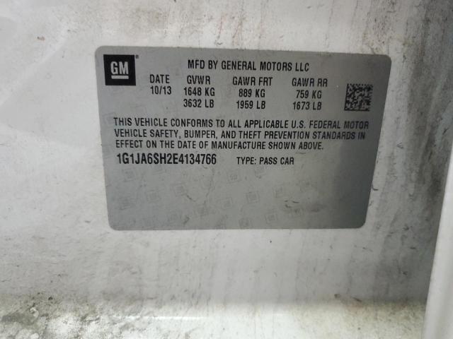 1G1JA6SH2E4134766 - 2014 CHEVROLET SONIC LS 白色 照片 12