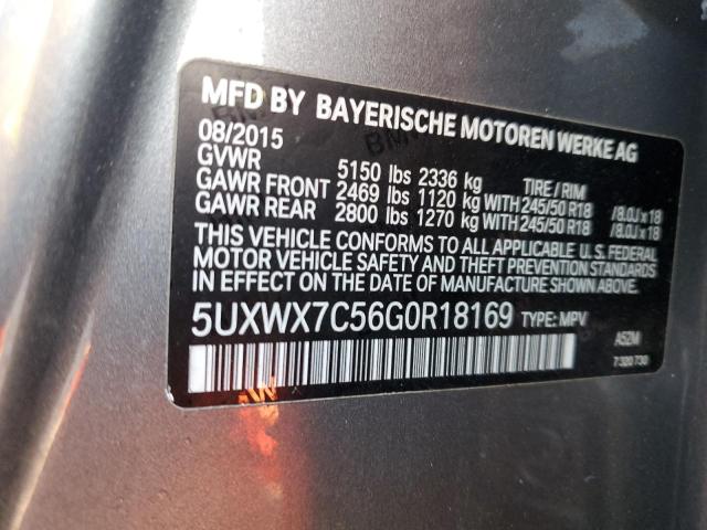 5UXWX7C56G0R18169 - 2016 BMW X3 XDRIVE35I SILVER photo 13