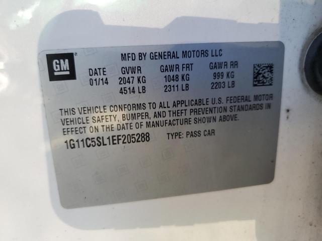 1G11C5SL1EF205288 - 2014 CHEVROLET MALIBU 1LT 白色 照片 12