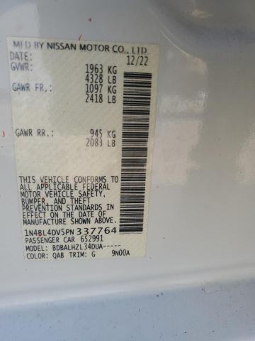 1N4BL4DV5PN337764 - 2023 NISSAN ALTIMA SV WHITE photo 12