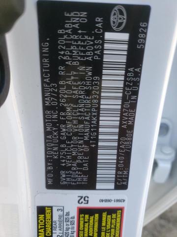 4T1G11AKXPU832039 - 2023 TOYOTA CAMRY SE NIGHT SHADE WHITE photo 12