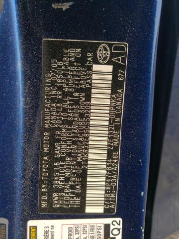 2T1KR32E85C553209 - 2005 TOYOTA COROLLA MA XR BLUE photo 12