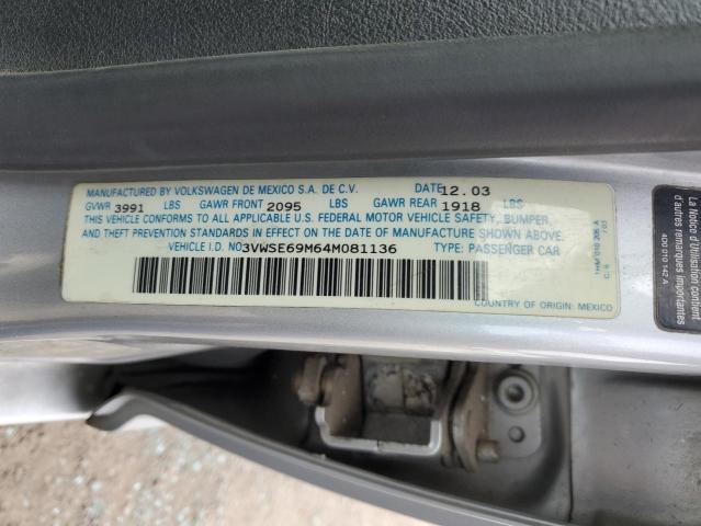 3VWSE69M64M081136 - 2004 VOLKSWAGEN JETTA GLS SILVER photo 13