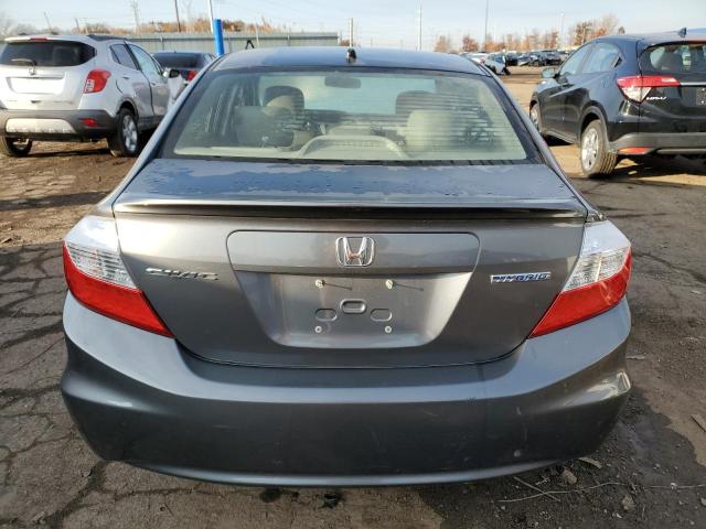 JHMFB4F31CS003283 - 2012 HONDA CIVIC HYBRID L GRAY photo 6