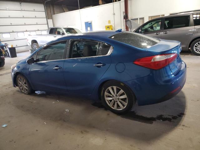 KNAFX4A80E5055590 - 2014 KIA FORTE EX BLUE photo 2